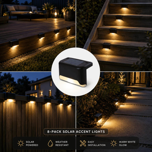 Solar Outdoor Accent Lights — 8 Pack